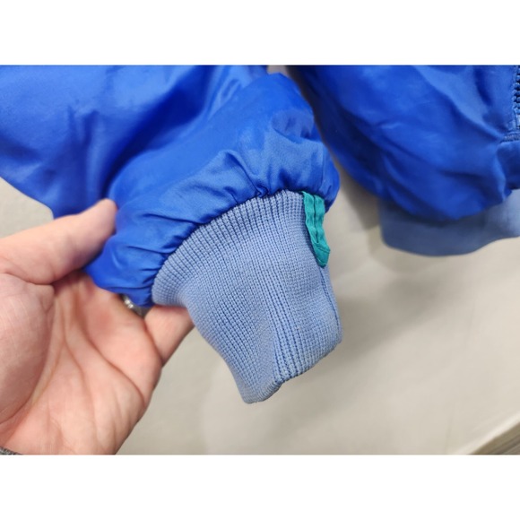 Vtg 90's Columbia Men's Coat Sz XL Blue Teal Reversible Thinsulate Bomber Jacket - Picture 5 of 15